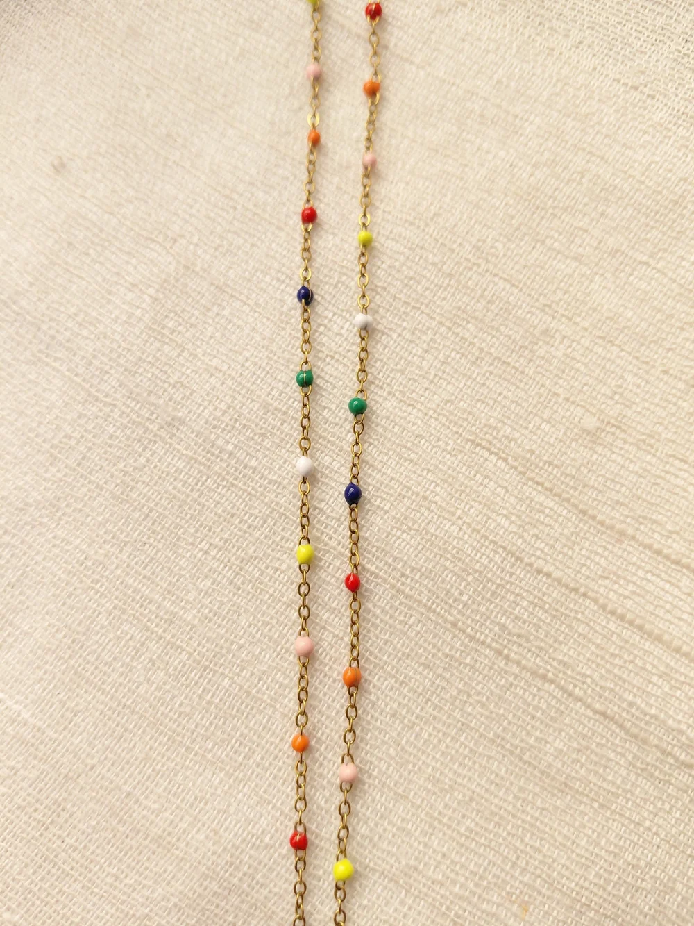 Boho Summer Fish Charm Seed Bead Necklace Gold Tone 17